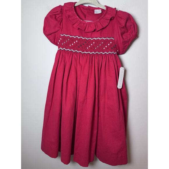 Edgehill Collection Red Smocked Short Sleeve Dress Sz 2T Holiday NWT - Picture 1 of 11